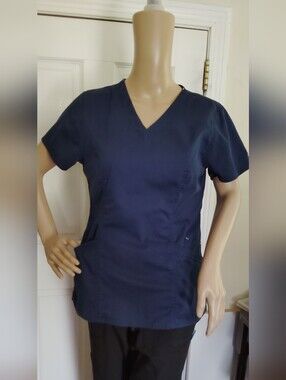 Vivi Classic Women's V-Neck Scrub Top - Navy Small